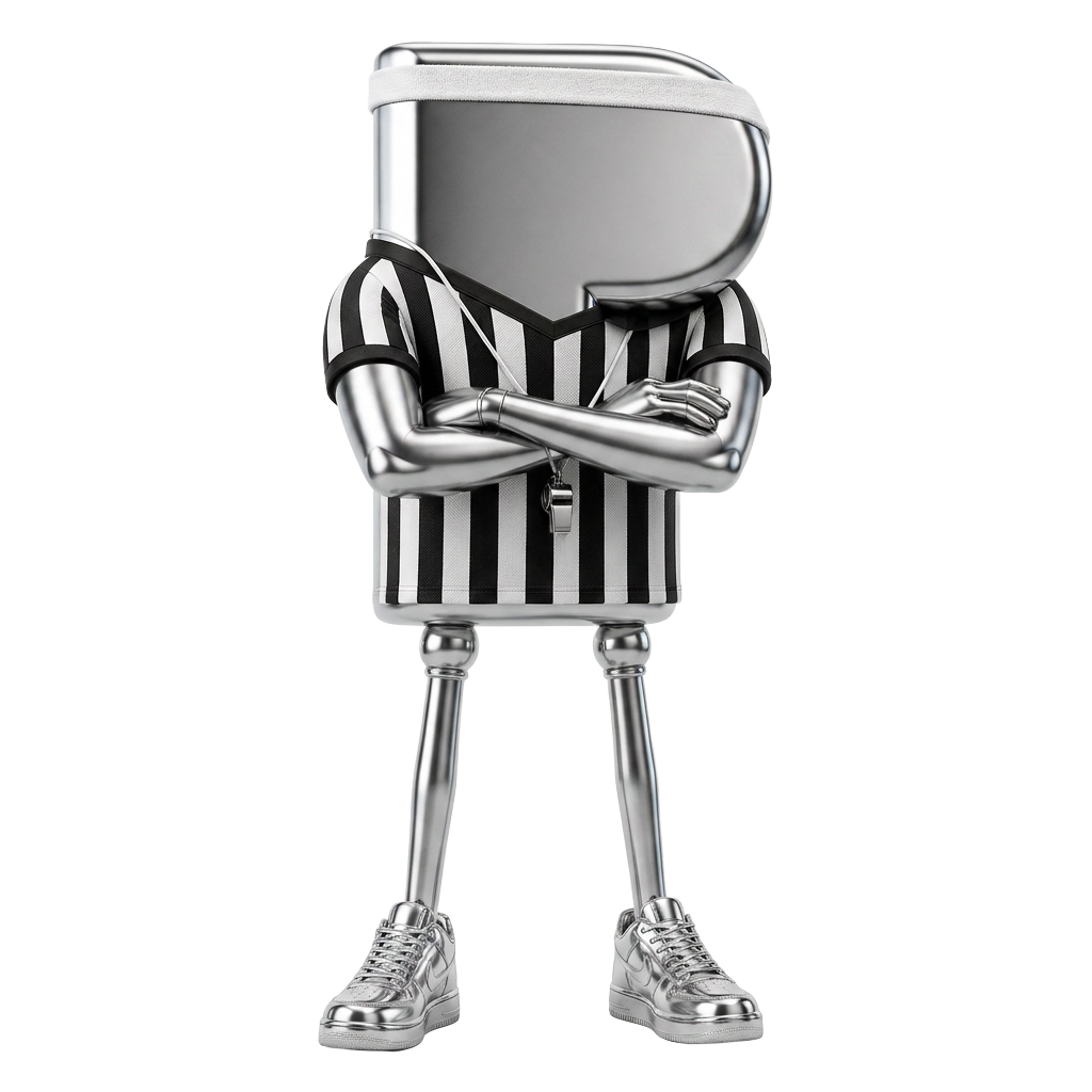 Chrome referee of the arena